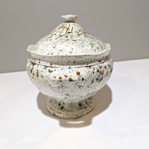 Vintage Splatter Abstract Cookery Crock Serving Turine Dish 1966 - Picture 15 of 15